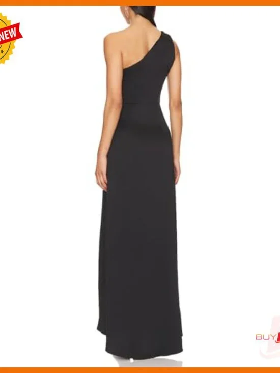 One Shoulder Ruched Maxi Dress Formal Cocktail Party Wedding Guest - Picture 4 of 6